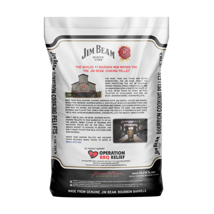 Jim Beam Bourbon Barrel Grilling and Smoker Oak Cooking Pellets, 20 Pound Bag