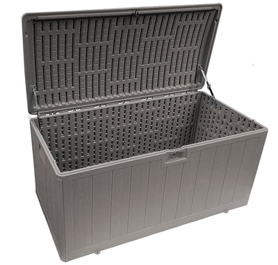 Plastic Development Group 105-Gallon Resin Storage Patio Deck Box, Gray (Used)