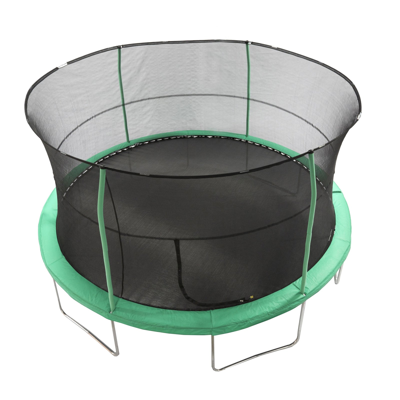 JumpKing JK1418C2 14 Foot Padded Enclosed Round Trampoline with G3 Poles, Green - VMInnovations
