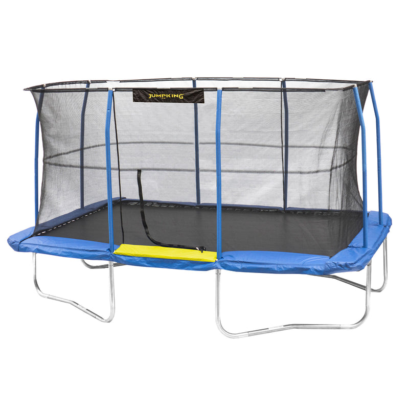 JumpKing JKRC1014C319 10 x 14 Foot Enclosed Rectangular Trampoline with G3 Pole