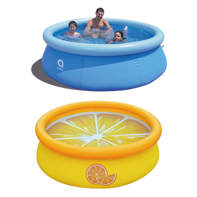 JLeisure Prompt Set & Orange Inflatable Outdoor Backyard Swimming Pool (2 Pack) - VMInnovations