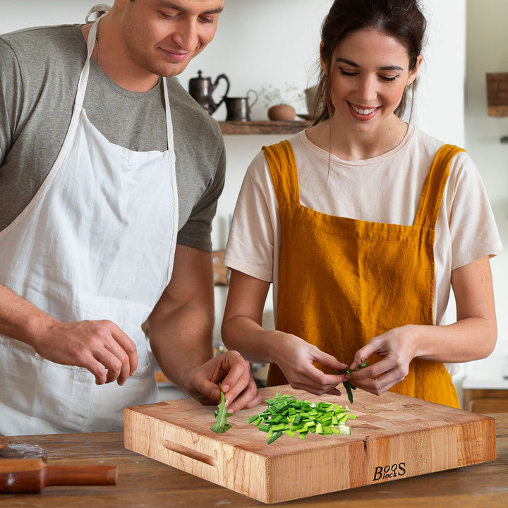 John Boos Medium Maple Wood End Grain Cutting Board, 15" x 15" x 3" (Open Box)