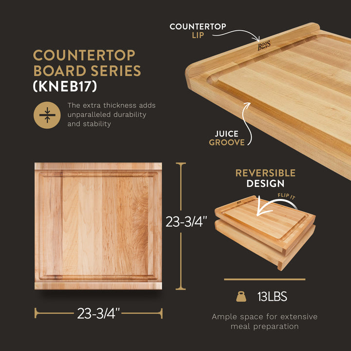 John Boos Block 23.75" Wide Square Maple Cutting Board w/ Gravy Groove(Open Box)