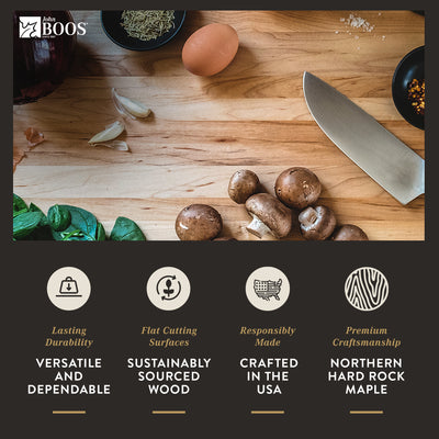 John Boos Maple Wood Edge Grain Reversible Cutting Board, 18"x12"x1.5"(Used) - VMInnovations