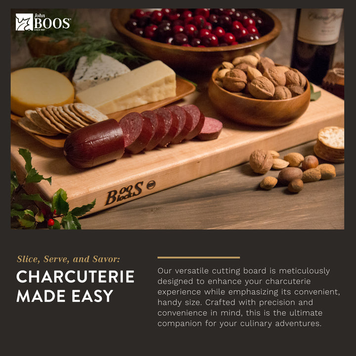 John Boos Maple Wood Edge Grain Reversible Cutting Board, 18"x12"x1.5"(Used) - VMInnovations