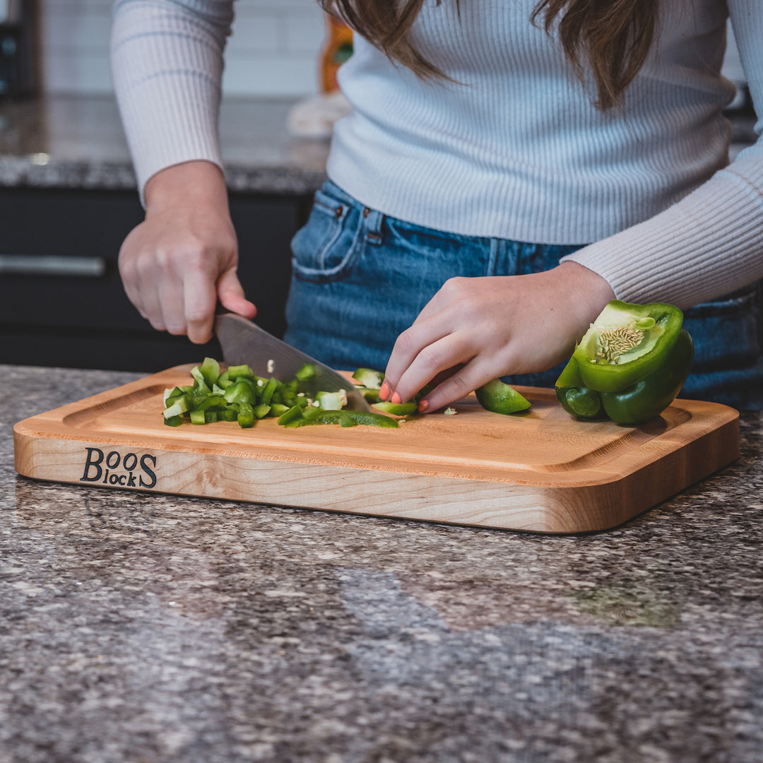 John Boos Prestige Maple Wood Edge Grain Kitchen Cutting Board,20" x 15" x 1.25"