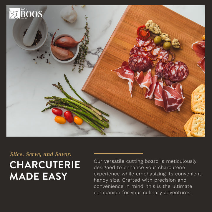 John Boos Cherry Wood End Grain Cutting Board for Kitchen Prep,18" x 12" x 2.25"