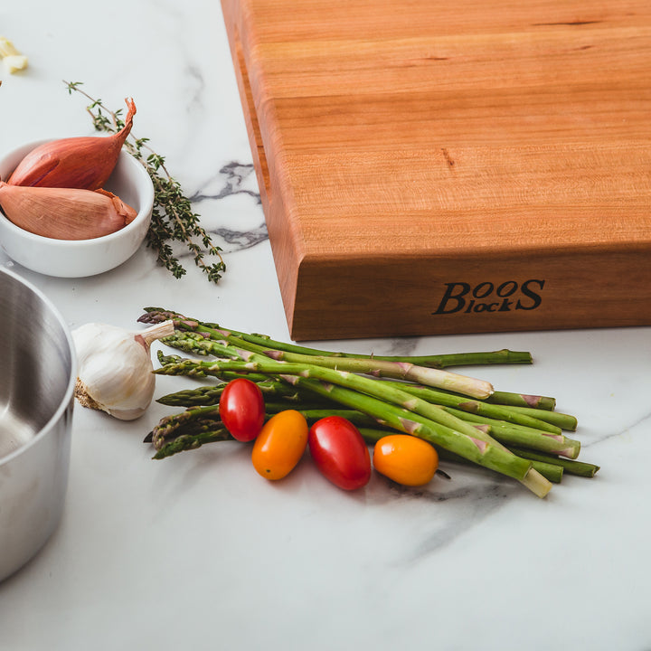 John Boos Cherry Wood End Grain Cutting Board for Kitchen Prep,18" x 12" x 2.25"