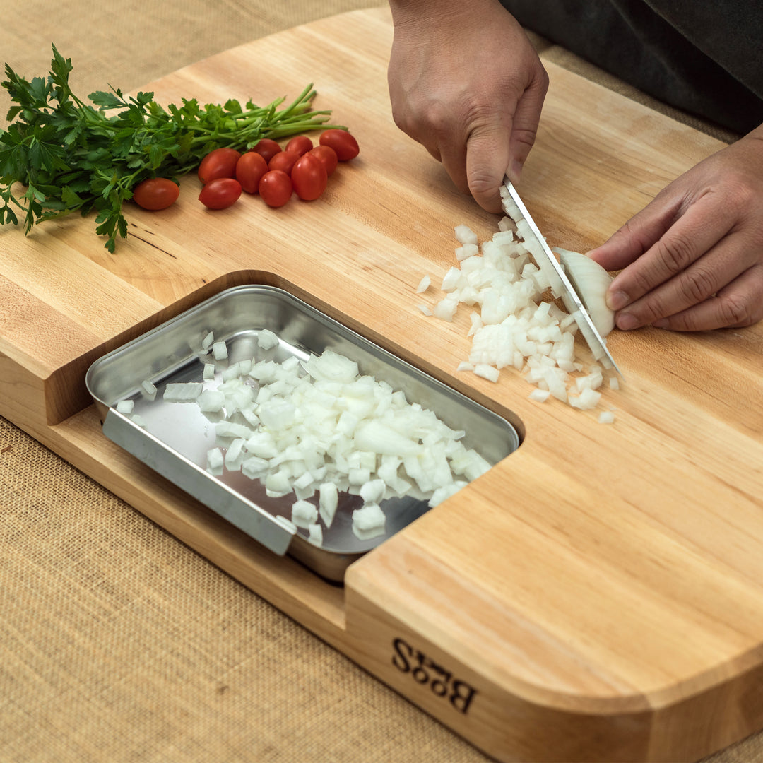 John Boos Block 24" Carving Board with Juice Groove and Pan Maple Wood(Open Box)