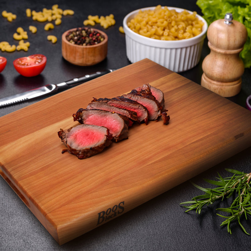 John Boos Cherry Wood Edge Grain Reversible Cutting Board, 18"x12"x1.5"(Used)