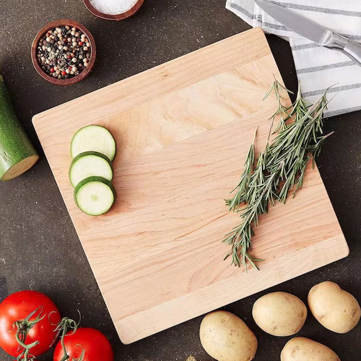 John Boos Chop N Slice Maple Wood Edge Grain Cutting Board, 10"x10"x1"(Open Box)