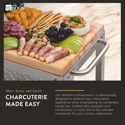 John Boos Cucina Culinarte Cart w/Removable Chop Board for Kitchen, 30" x 18.13"