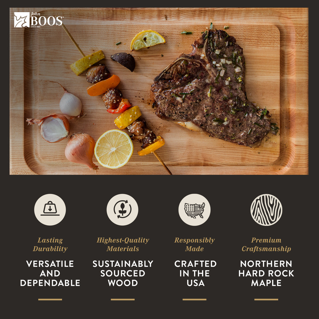 John Boos Block BBQBD 12" Cutting/Carving Board w/Juice Groove, Maple Wood(Used) - VMInnovations