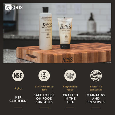 John Boos Block Wooden Board Natural Moisture Cream and Mystery Oil (6 Pack)