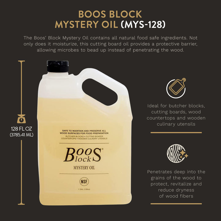 John Boos Block Mystery Oil Maintenance Care for Wood Cutting Board, 128 Ounce