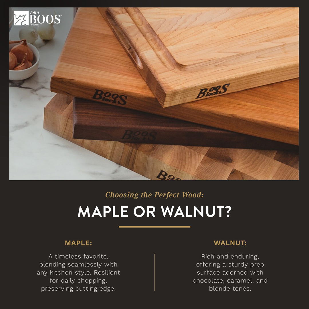 John Boos Au Jus Maple Wood Cutting Board with Juice Groove, 20" x 15" x 1.5"