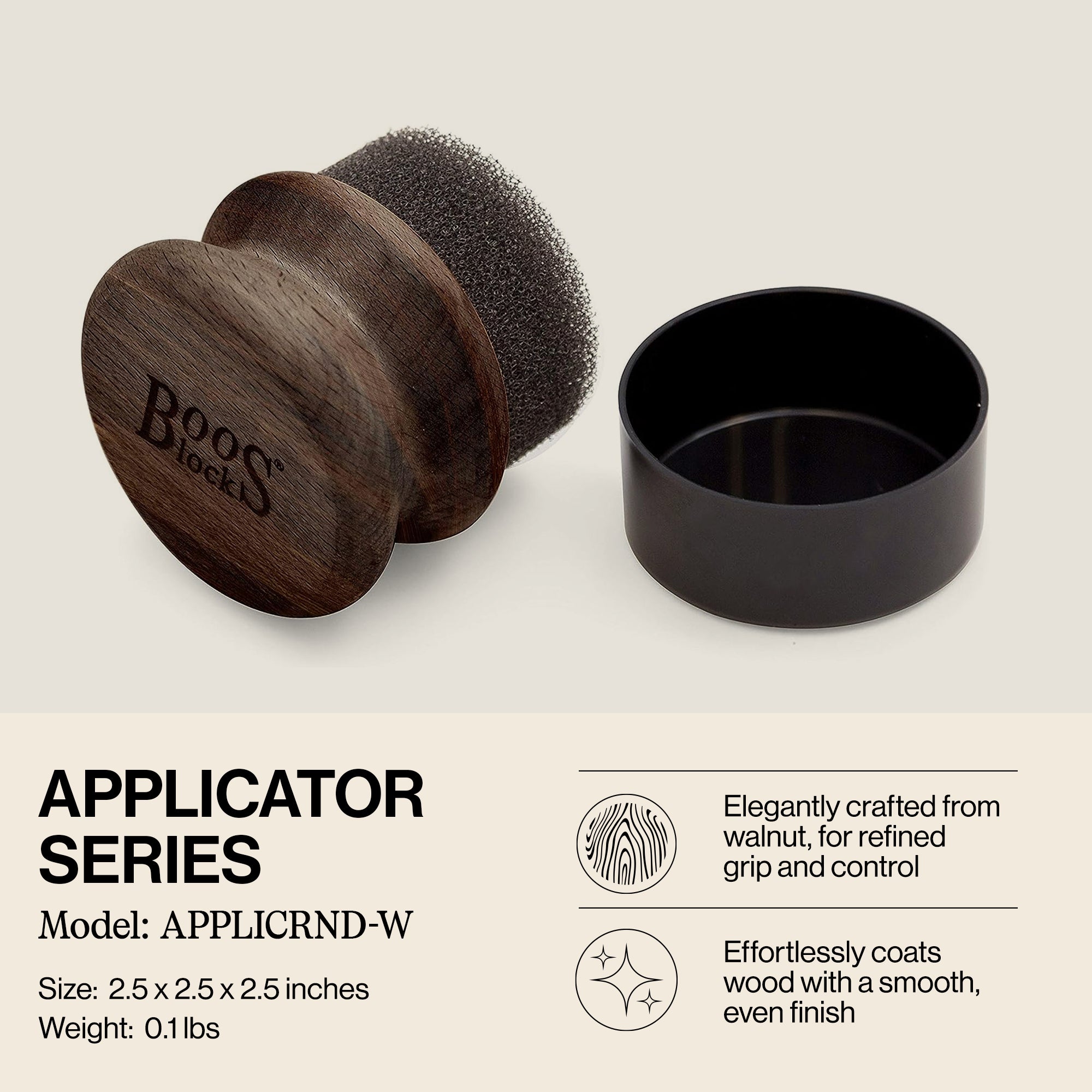 John Boos Block Oil & Cream Applicator for Wooden Surfaces, Walnut Wood (Used) - VMInnovations