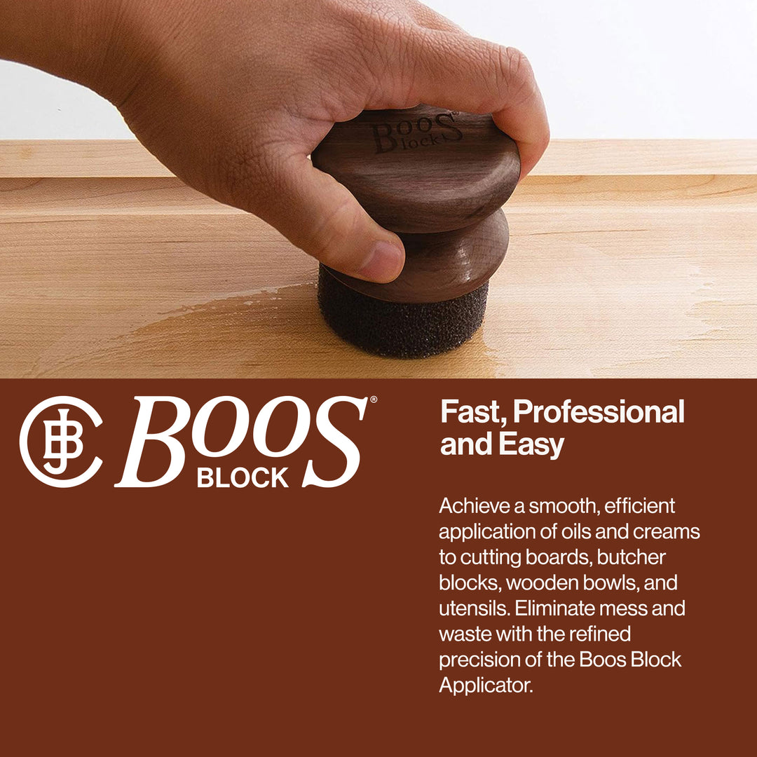 John Boos Butcher Block Oil & Cream Applicator for Wooden Surfaces, Walnut Wood