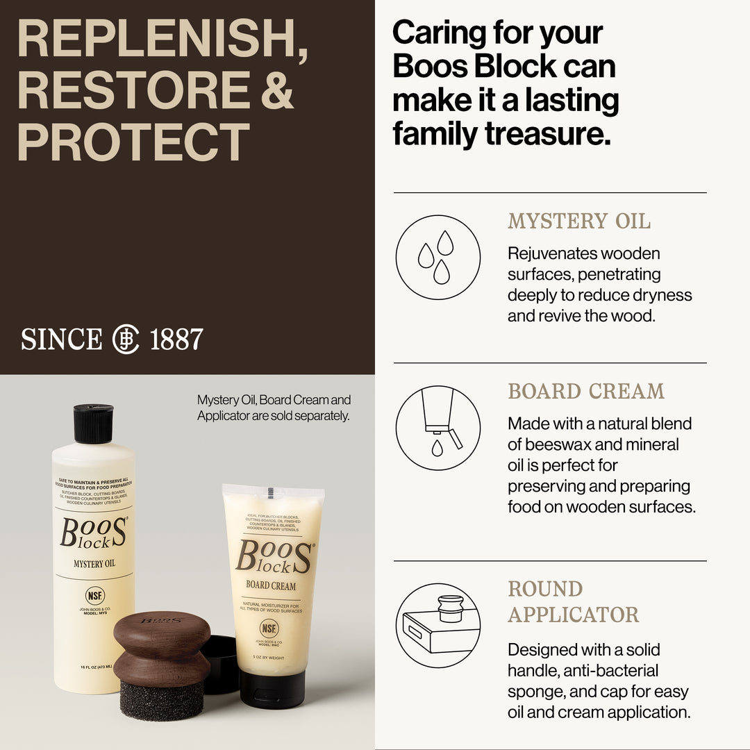 John Boos Block Oil & Cream Applicator for Wooden Surfaces, Walnut Wood (Used) - VMInnovations