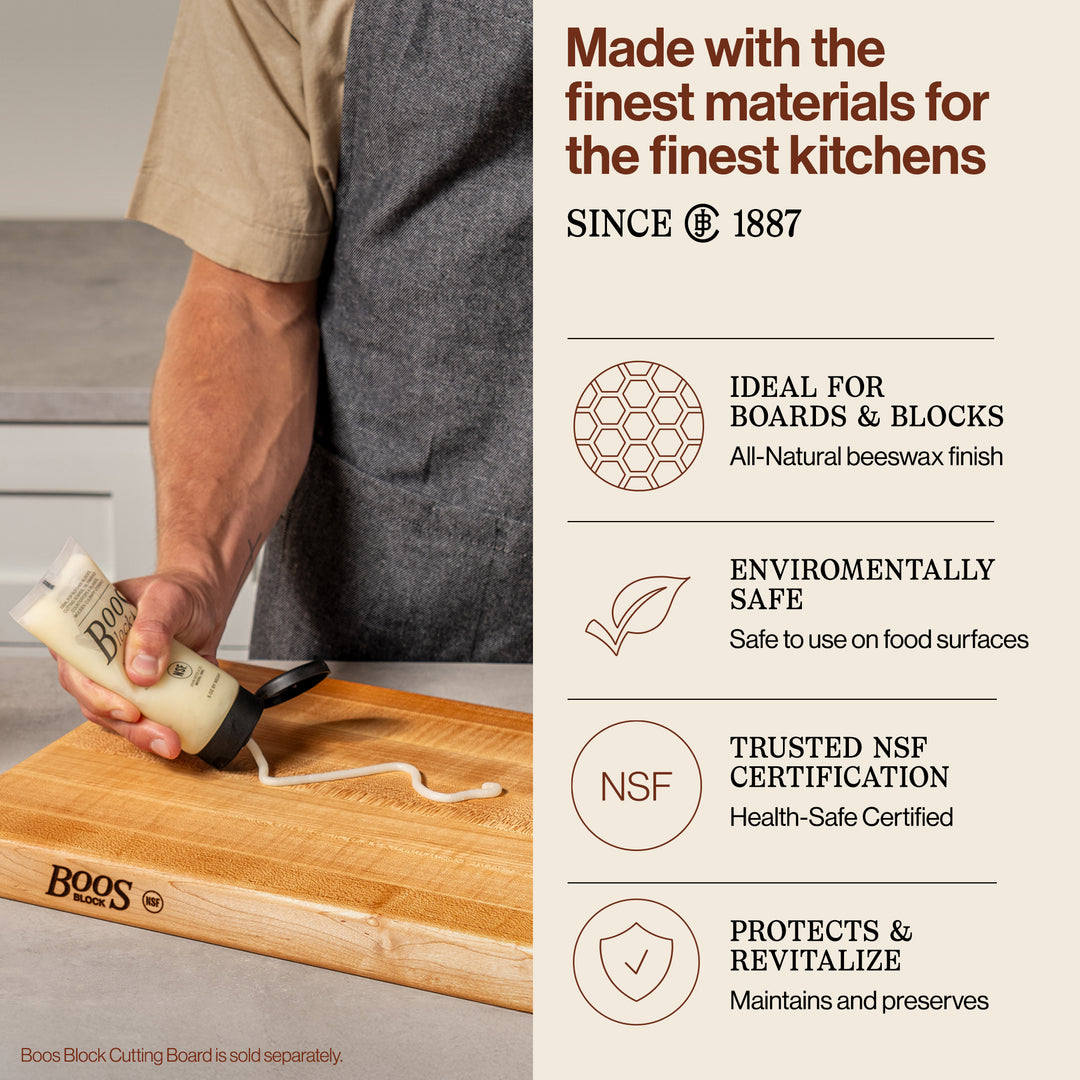 John Boos Block 5 oz Wooden Butcher Block Cutting Board Natural Moisture Cream