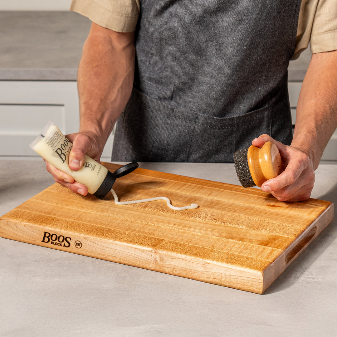 John Boos Block 5 oz Wooden Butcher Block Cutting Board Natural Moisture Cream