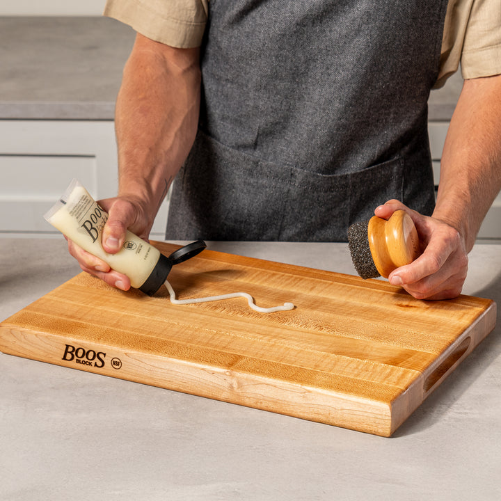John Boos Block 5 oz Wooden Butcher Block Cutting Board Natural Moisture Cream