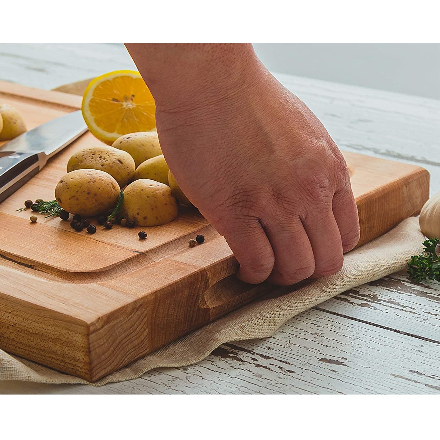 John Boos Block BBQBD 12" Cutting/Carving Maple Wood Board & Maintenance Set - VMInnovations
