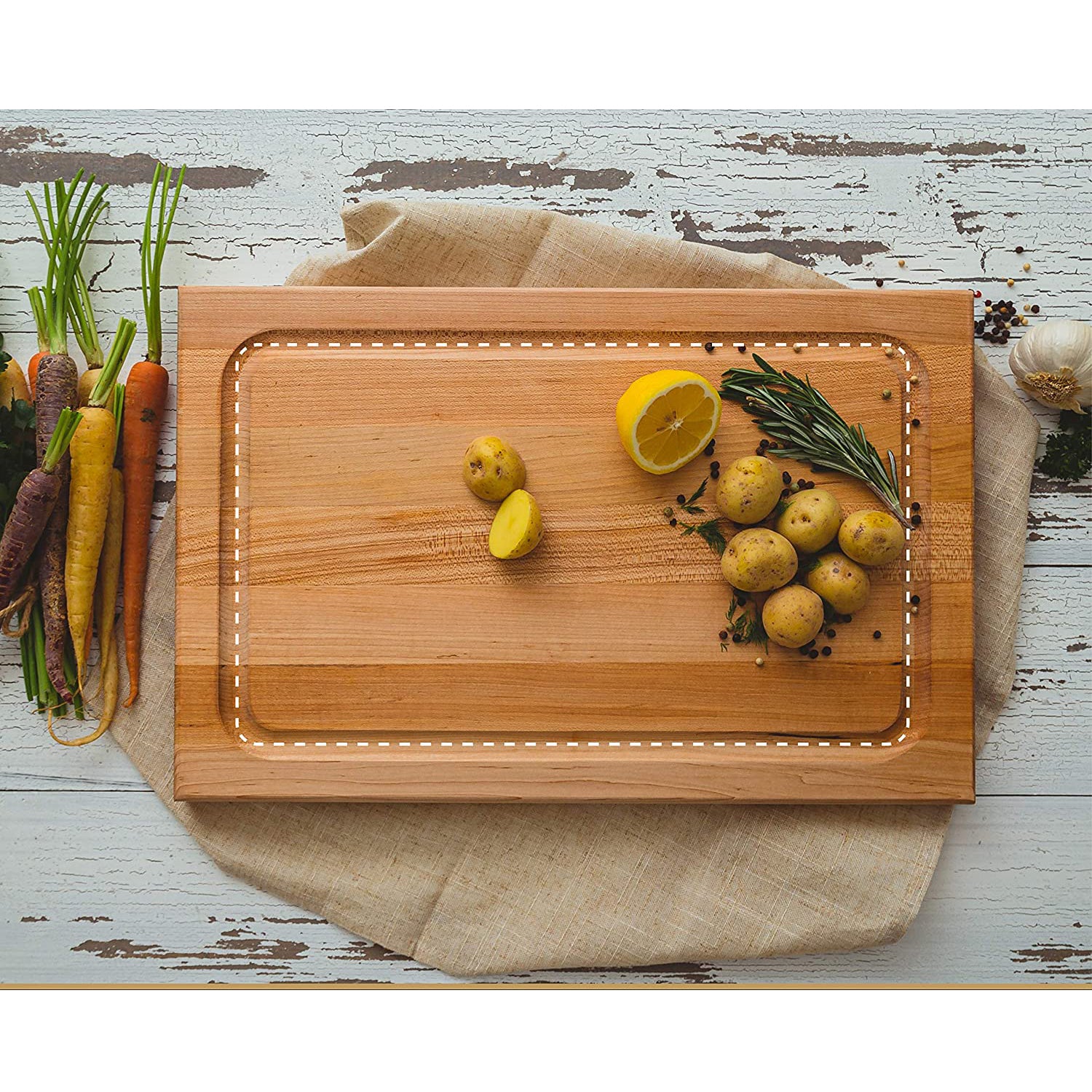John Boos Block BBQBD 12" Cutting/Carving Maple Wood Board & Maintenance Set - VMInnovations