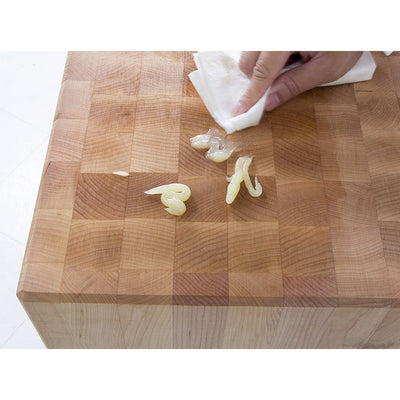 John Boos Maple Wood Edge Grain Reversible Cutting Board & Block Natural Cream