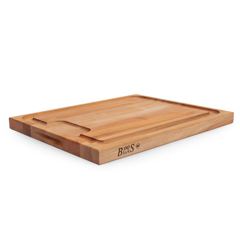 John Boos Maple Wood 21 Inch Reversible Au Jus Carving Board & 3 Piece Care Set - VMInnovations