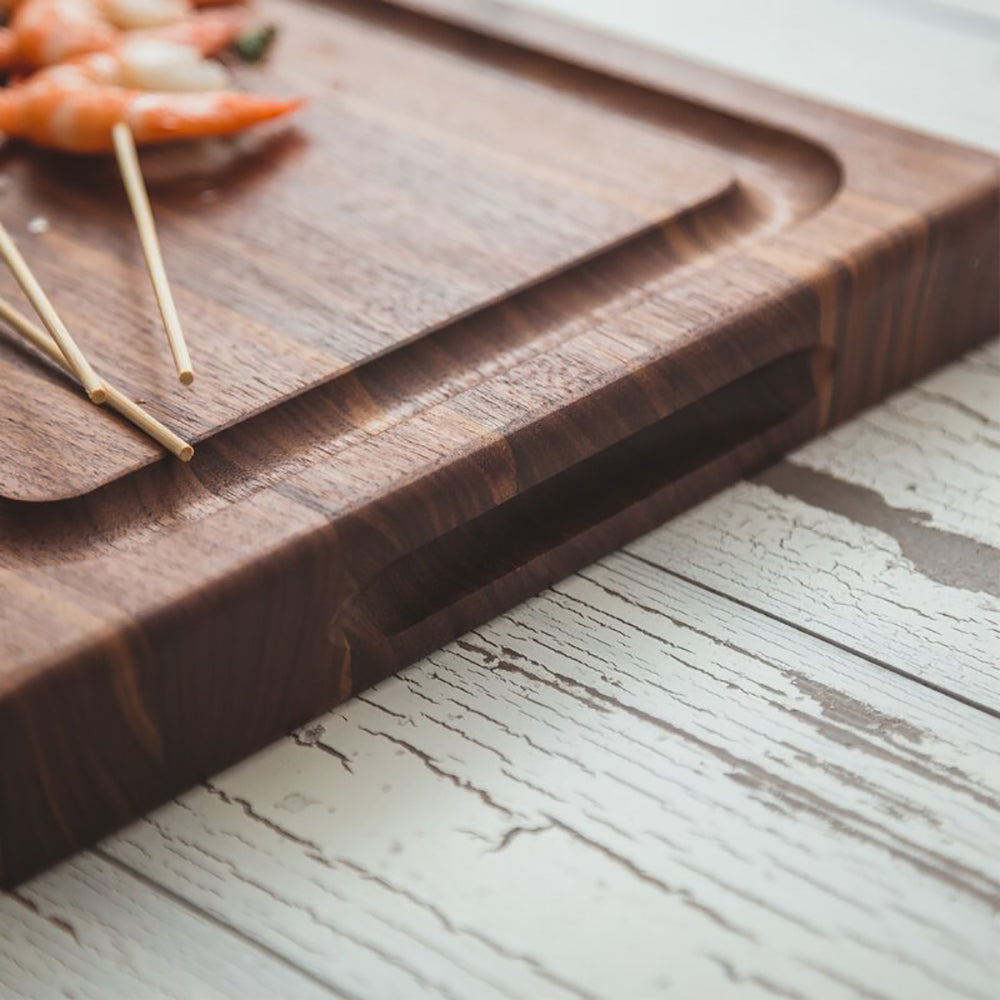 John Boos BBQ Collection Reversible Wood Cutting Board w/Juice Groove, Walnut