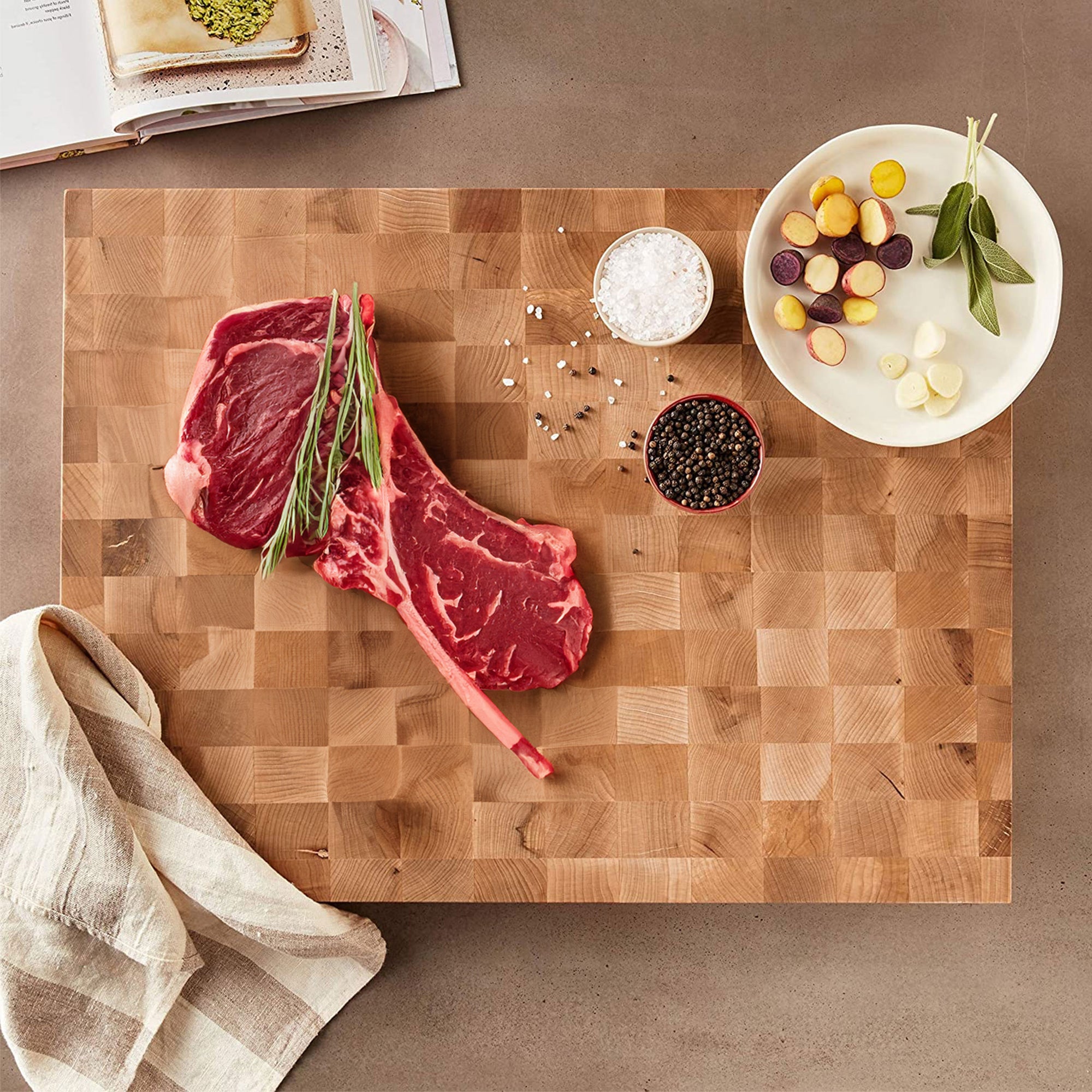 John Boos LGMaple Wood End Grain Kitchen Cutting Board 20"x15"x2.25"(Open Box) - VMInnovations