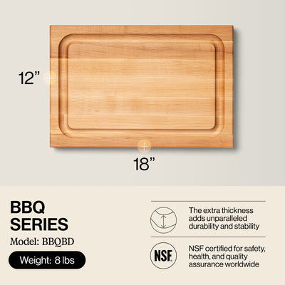 John Boos Block BBQBD 12" Cutting/Carving Board w/Juice Groove, Maple Wood(Used) - VMInnovations
