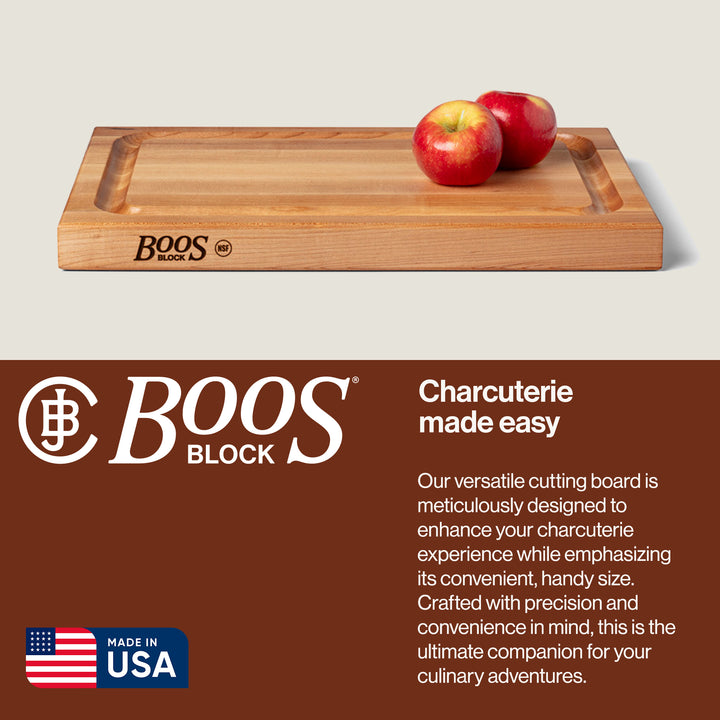 John Boos BBQ Collection Reversible Wood Cutting Board w/Juice Groove, Maple - VMInnovations