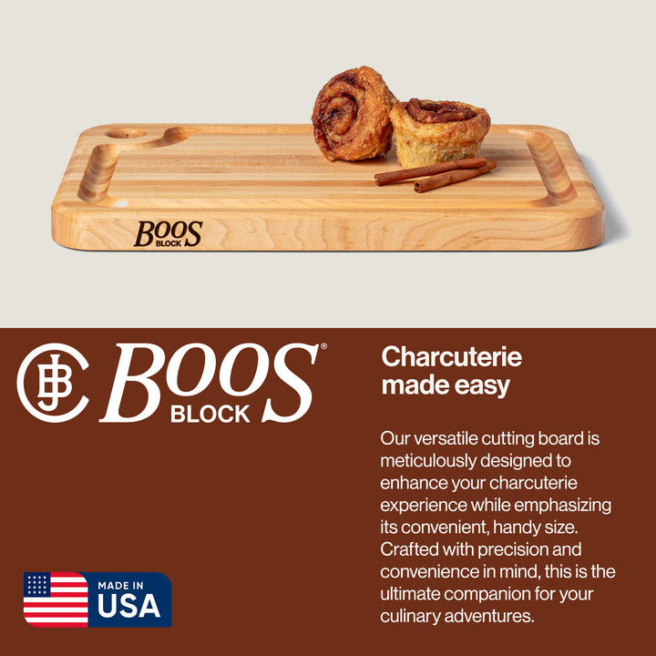 John Boos Prestige Maple Wood Edge Grain Kitchen Cutting Board,18" x 12" x 1.25"
