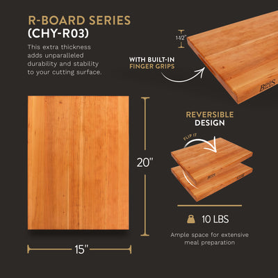 John Boos Cherry Wood Edge Grain Reversible Cutting Board, 20 x 15 x 1.5 Inches