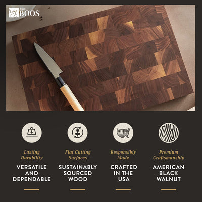 John Boos Wood Edge Grain Reversible Cutting Board, 18 x 12 x 1.75 Inches (Used)