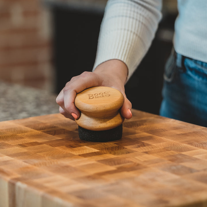 John Boos Butcher Block Oil & Cream Applicator for Wooden Surfaces, Beechwood - VMInnovations