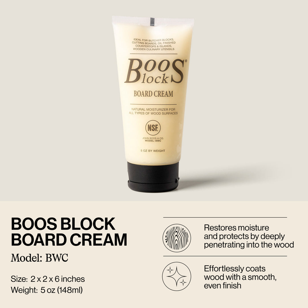 John Boos Block 5 oz Wooden Butcher Block Cutting Board Natural Moisture Cream - VMInnovations