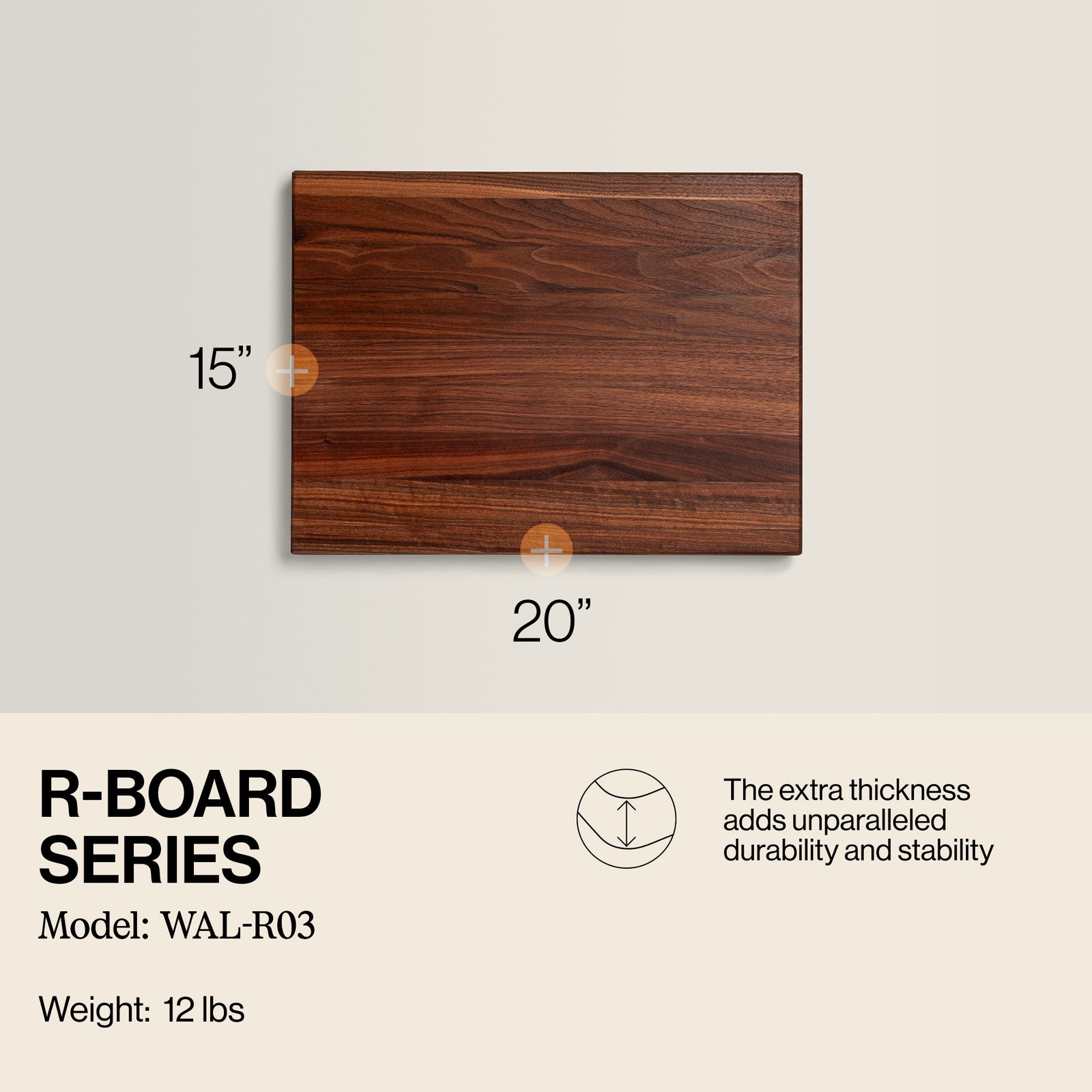 John Boos Walnut Wood Edge Grain Cutting Board, 20 x 15 x 1.5 Inches (Used) - VMInnovations