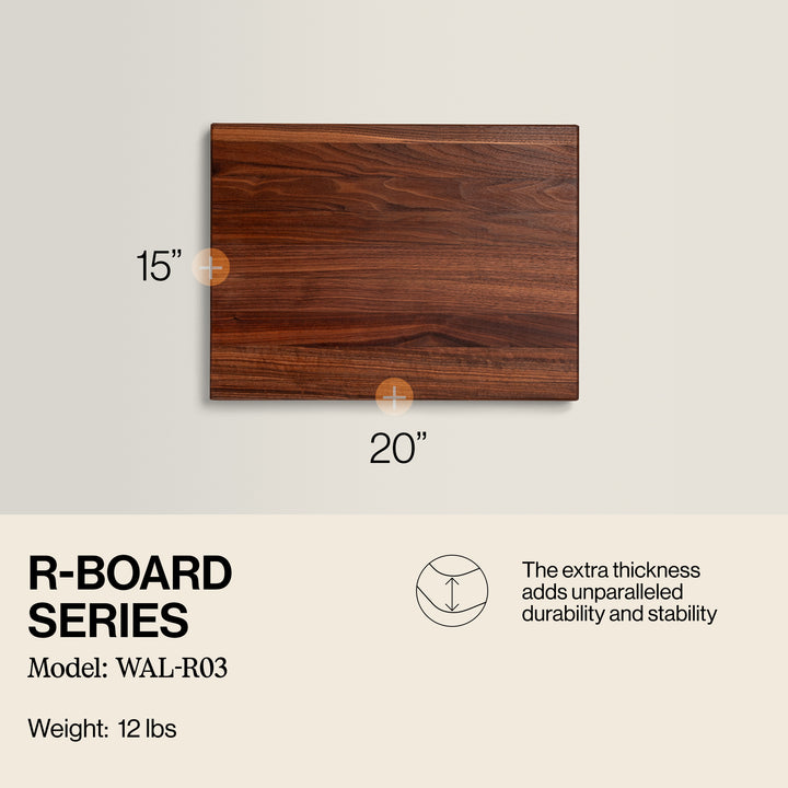 John Boos Walnut Wood Edge Grain Cutting Board, 20 x 15 x 1.5 Inches (Used) - VMInnovations