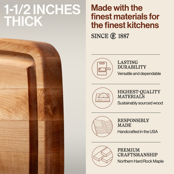 John Boos Block 14" Wide Oval Cutting/Carving Board w/ Juice Groove (Used)