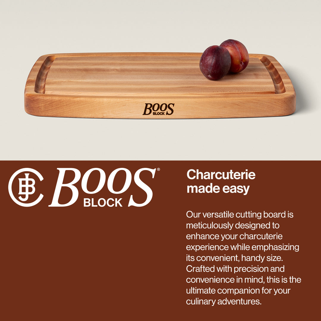 John Boos Maple Wood Edge Grain Reversible Oval Cutting Board, 20" x 14" x 1.5"