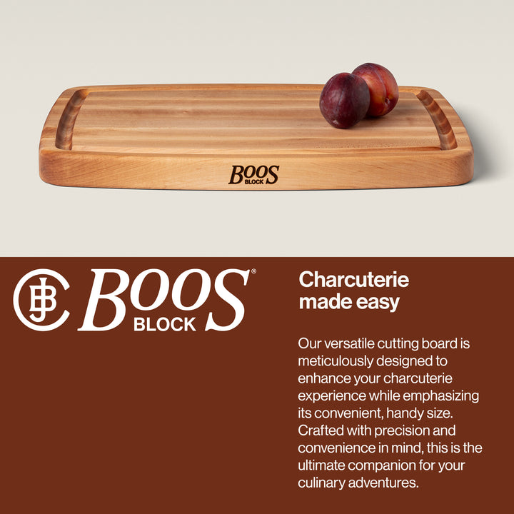 John Boos Maple Wood Edge Grain Reversible Oval Cutting Board, 20" x 14" x 1.5"