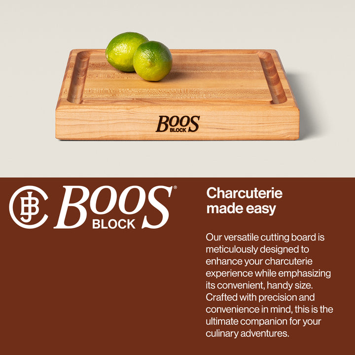 John Boos Square Maple Wood Cutting Board w/Juice Groove, 12" x 12" x 1.5"(Used) - VMInnovations