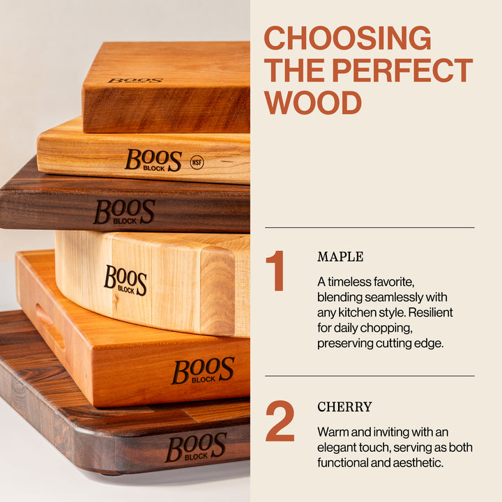 John Boos Maple Wood Bamboo End Grain Cutting Board for Kitchen Prep, 20" x 15" x 2.25"