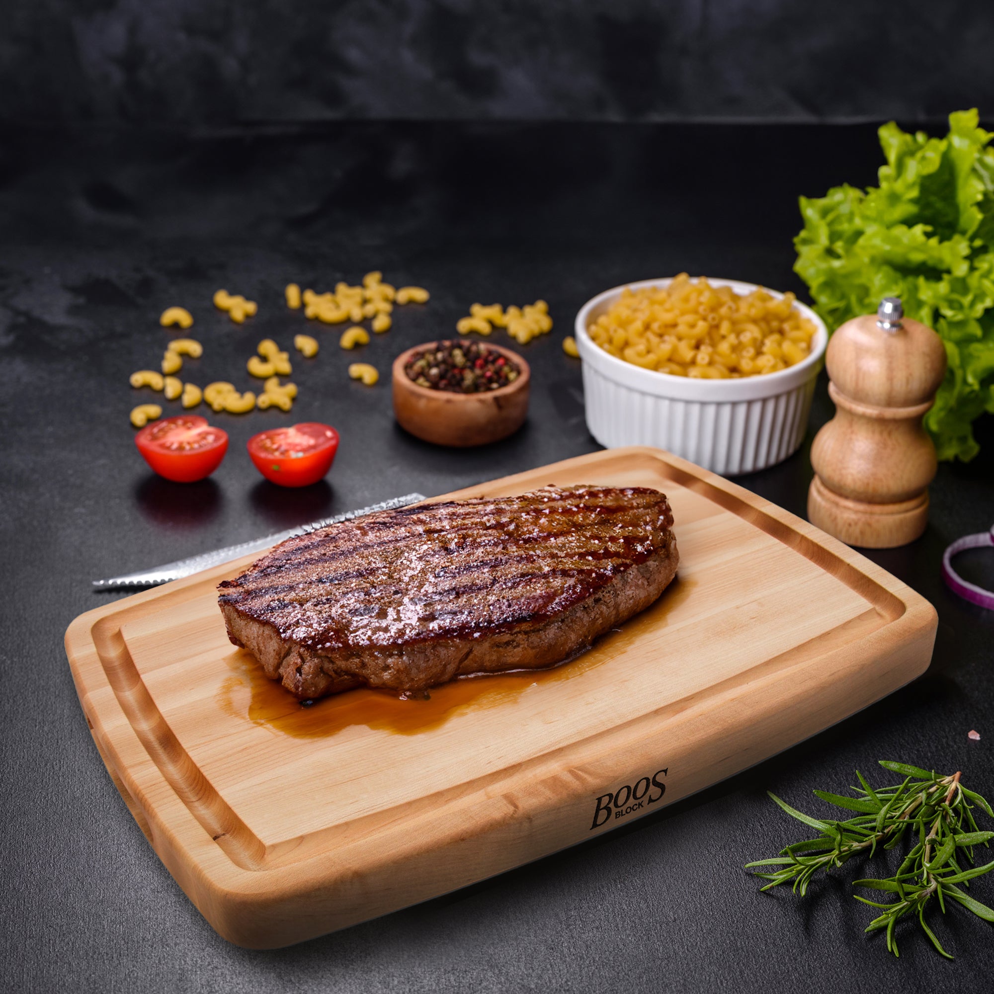 John Boos Block 14" Cutting/Carving Board w/ Juice Groove, Maple Wood (Open Box) - VMInnovations