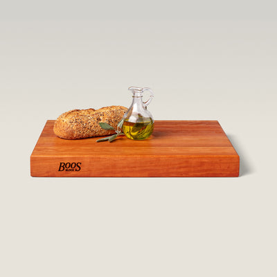 John Boos Cherry Wood Edge Grain Cutting Board for Kitchen Prep, 20"x15"x2.25"