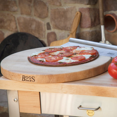 John Boos Maple Wood End Grain Round Cutting Board for Kitchen, 18" x 18" x 1.5"