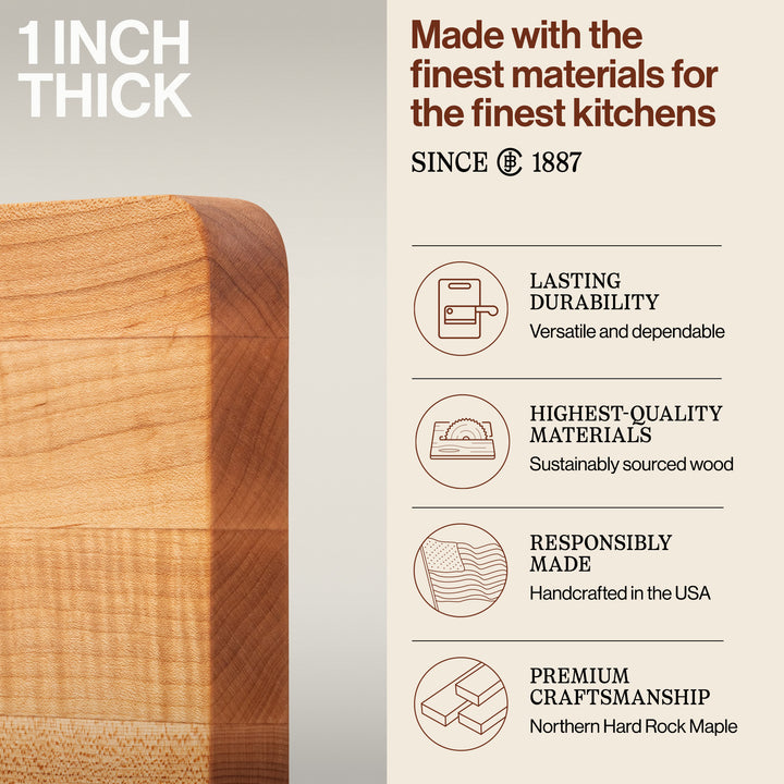 John Boos ChopNSlice SM Maple Wood Edge Grain Cutting Board 16"x10"x1"(Open Box)